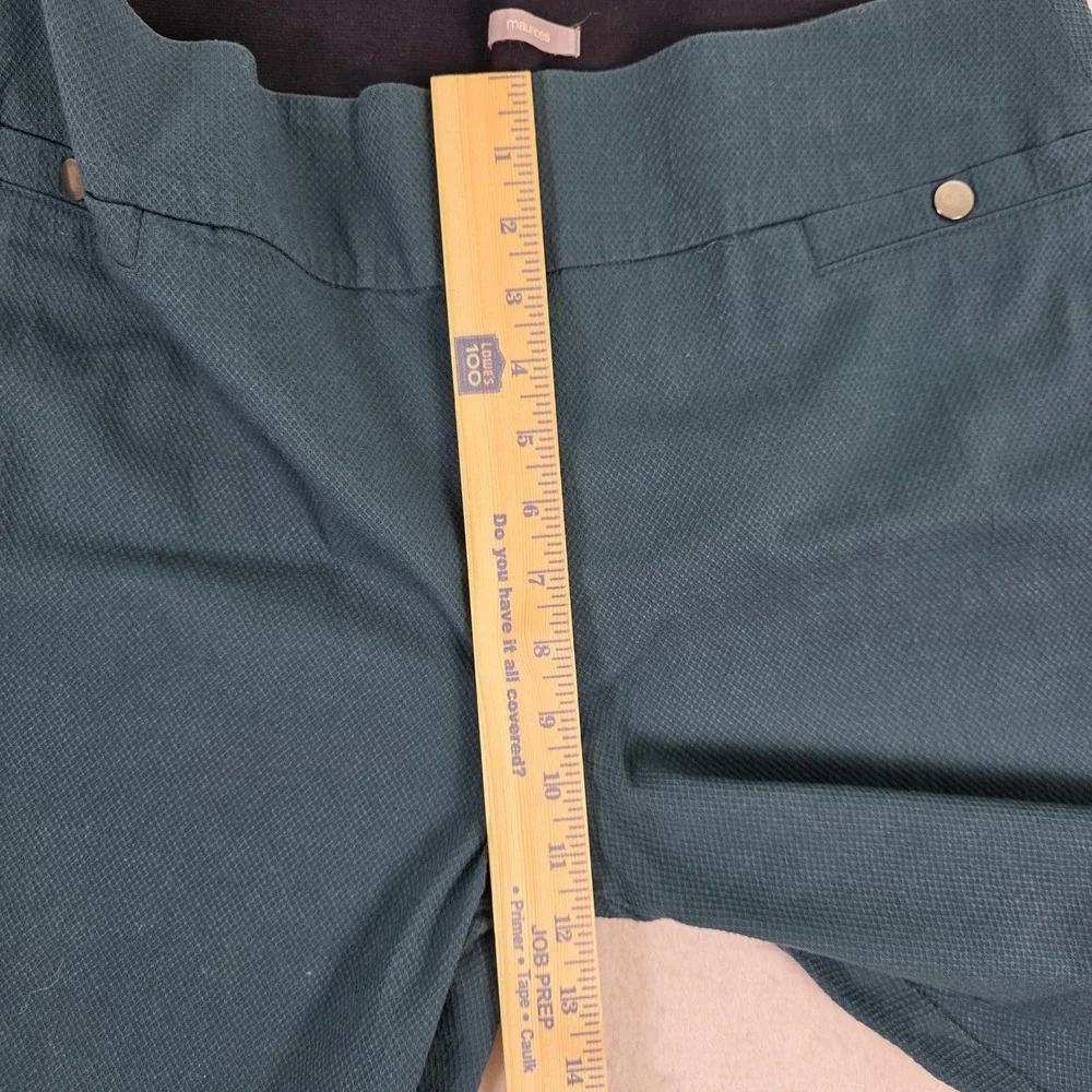 Maurices Women 18W‎ Dress Pants Dark Green Excellent Textured Pull On Tapered